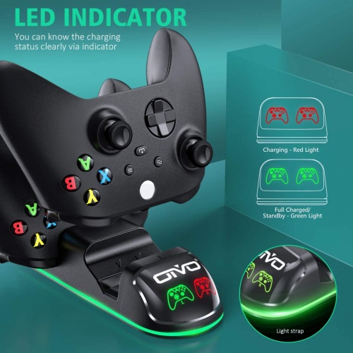 Зарядная станция Xbox Series S/X - Xbox One Charging Dock + 2 АКБ 1300 mAh Black IV-X131 OIVO